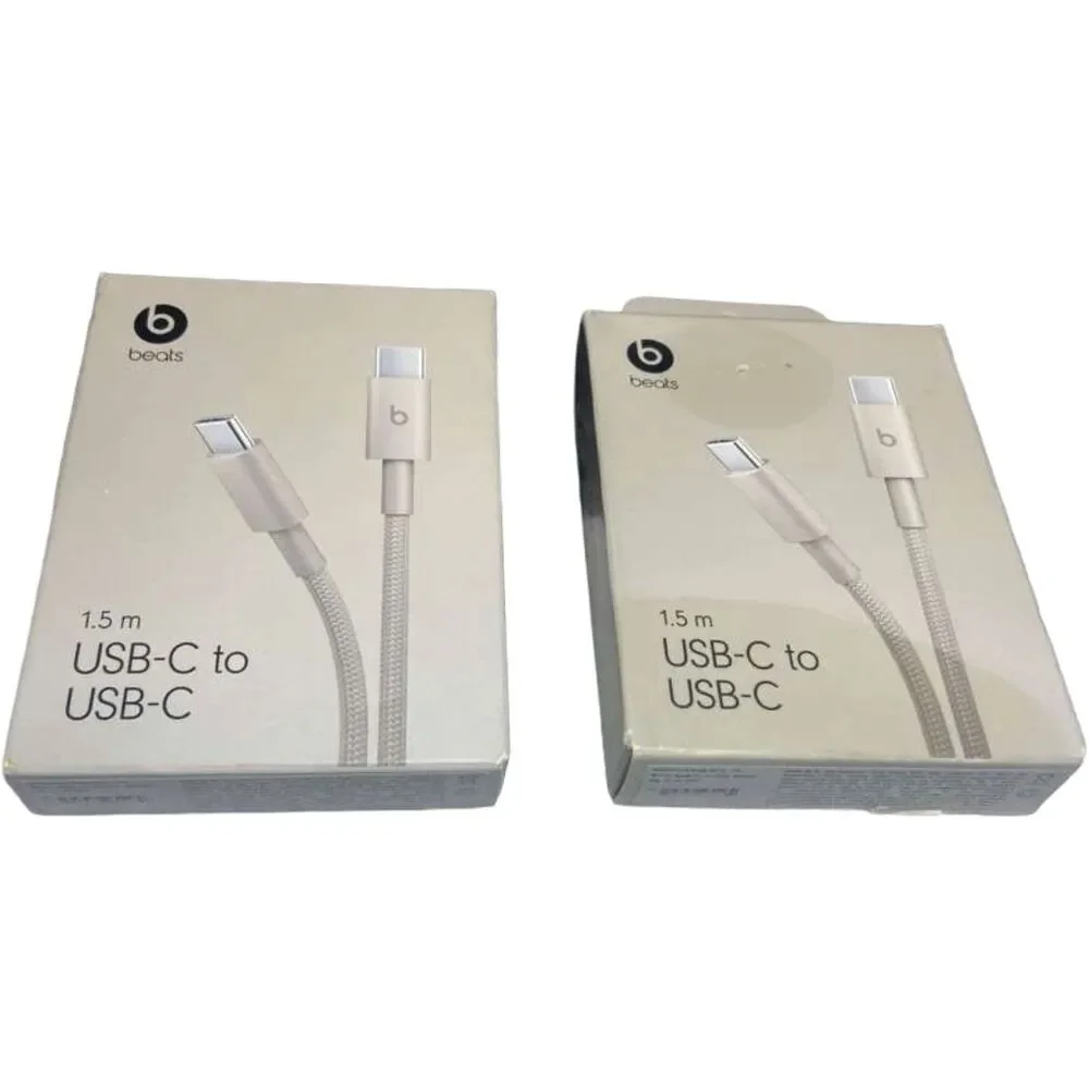 Beats USB-C to USB-C Cable 1.5m Fast Charging Woven Stone Lot of 2 Open Box